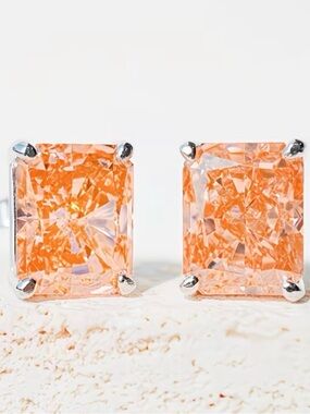 NEW 7 CARAT MANDARIN ORANGE CRUSHED ICE EARRINGS